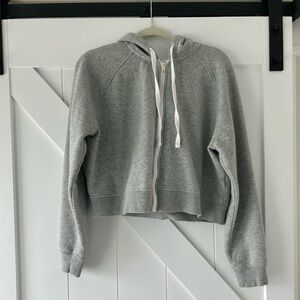 Women’s Grey cropped zipped up hoodie